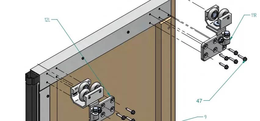 Zijwaarts schuivende garagedeur